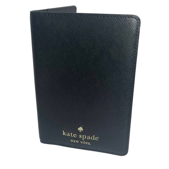 KATE SPADE PASSPORT WALLET SAFFIANO LEATHER BLACK CARDS HOLDER VERSATILE CHIC - Picture 9 of 13